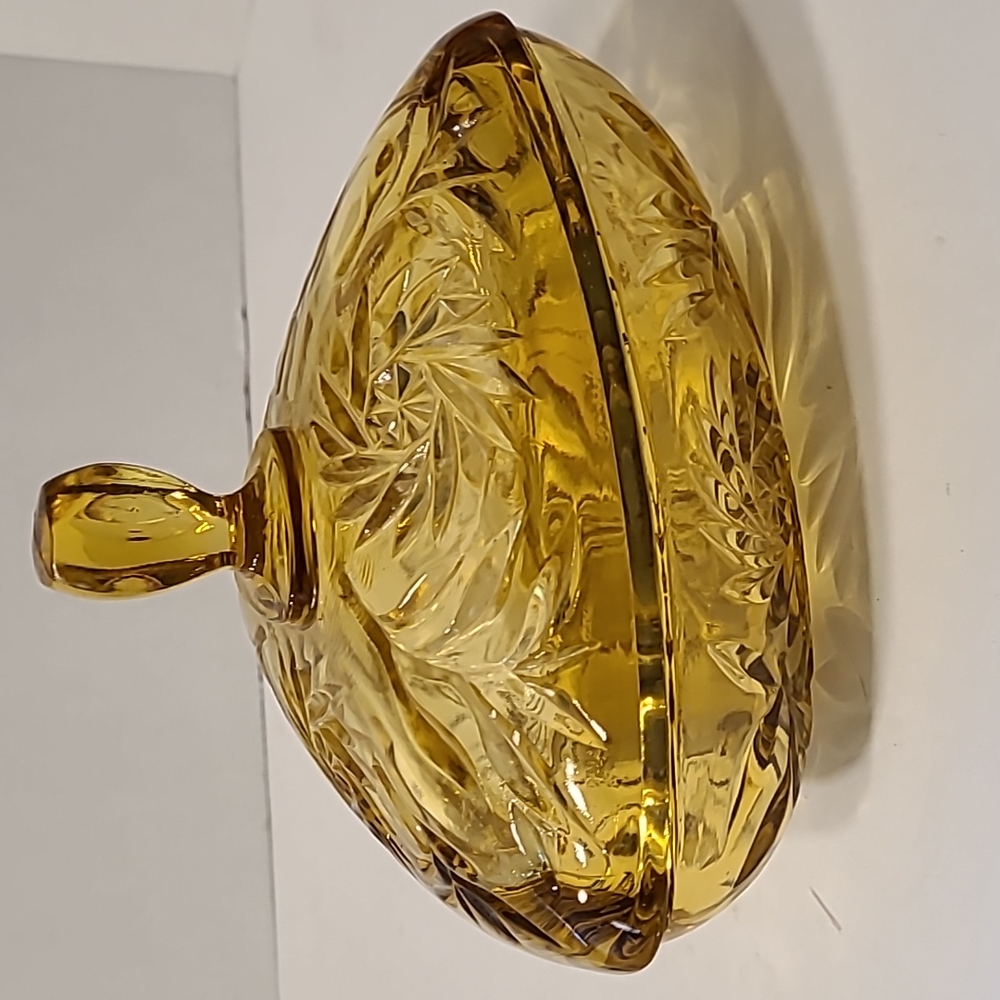 Vintage golden honey Amber Glass candidish